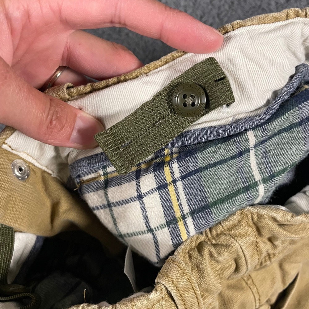 Gap Kids Boys Khaki Cargo Pants Size 6 Regular Lined Adjustable Waist Cotton - Picture 6 of 9